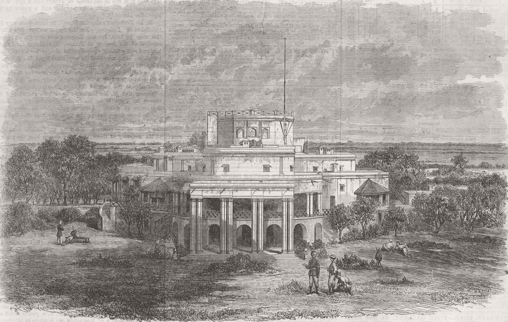 PAKISTAN. Government House, Lahore, Punjab 1869 old antique print picture